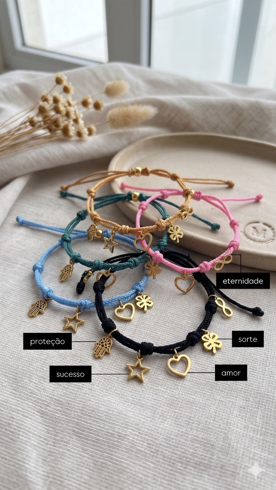Pulseira de 7 nós com 5 significados