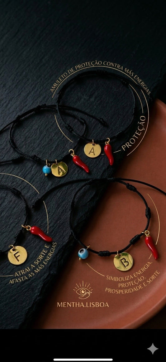 Pulseira com 7 nós: personalizada com inicial