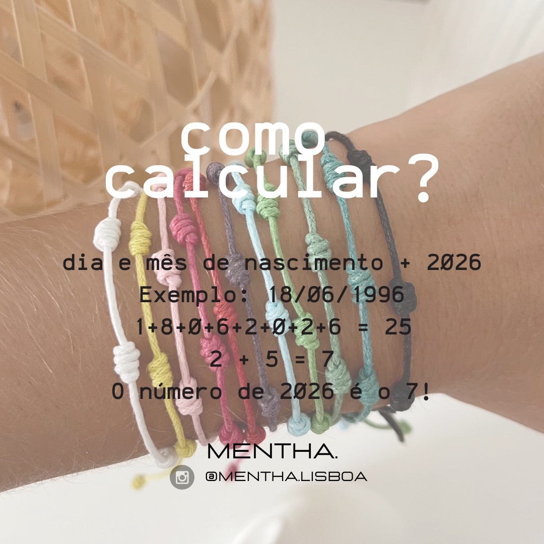 Pulseira 7 Nós: Cores 2026 🌈