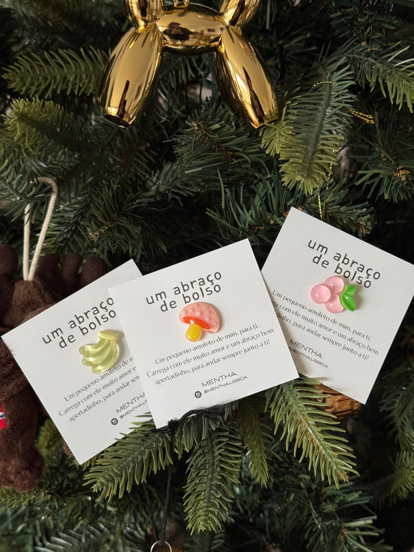 Conjunto 3 amuletos diferentes: coleção frutos 🍄