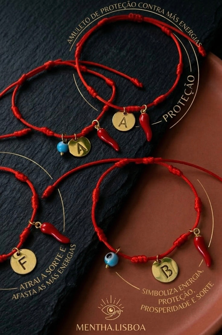 Pulseira com 7 nós: personalizada com inicial