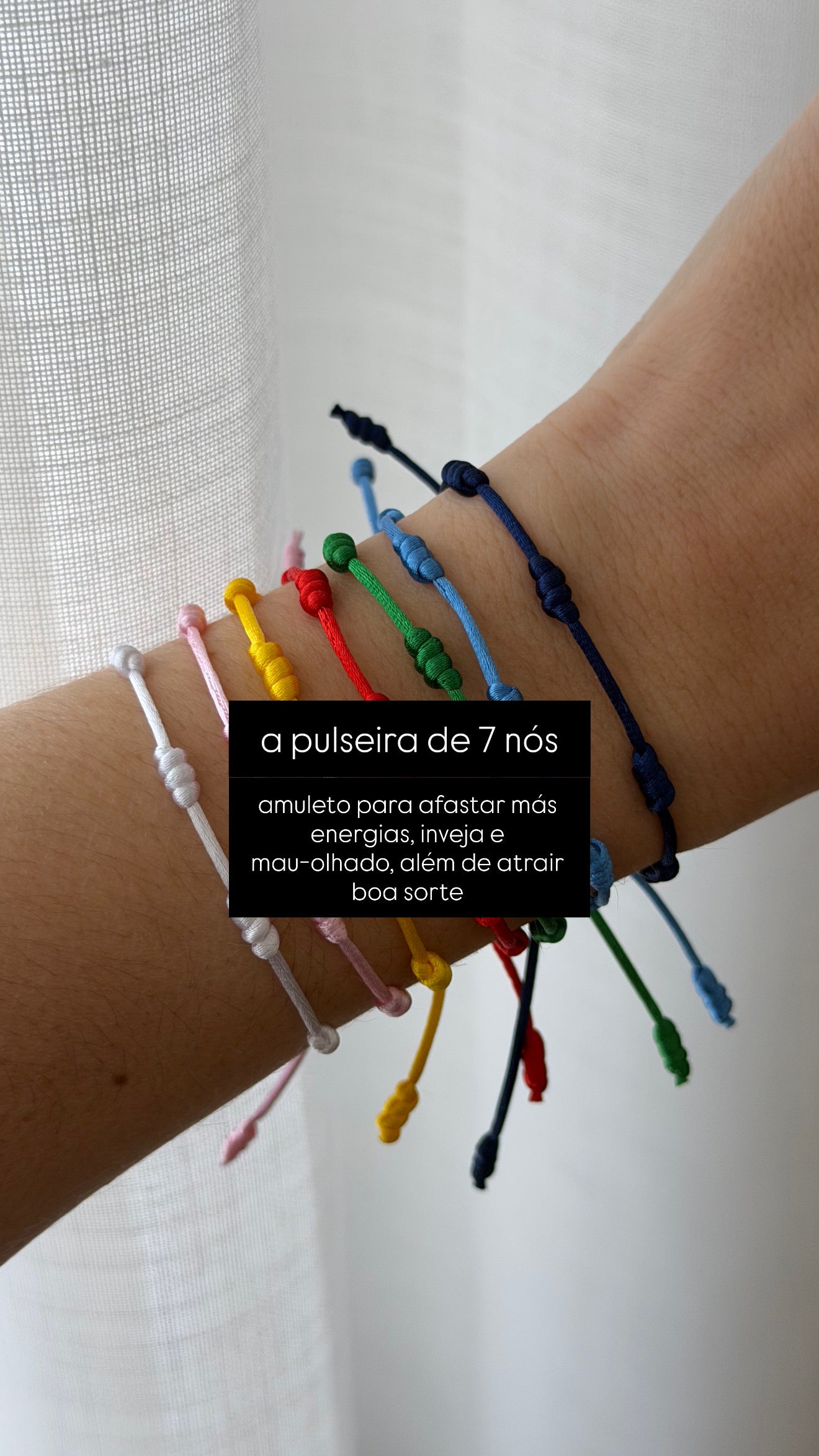 PACK 4: pulseiras de 7 nós (cores à escolha)